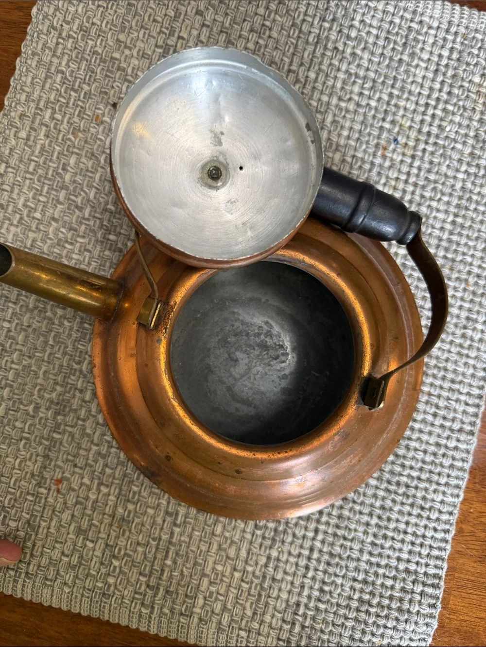 Classic Copper Stovetop Kettle with Black Handle